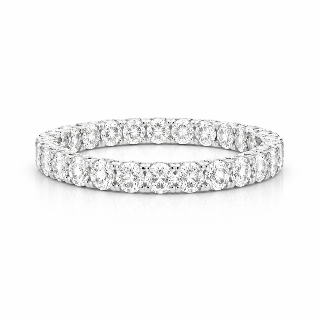 14KT Gold Round Lab Diamond Eternity Ring
