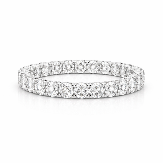 14KT Gold Round Lab Diamond Eternity Ring