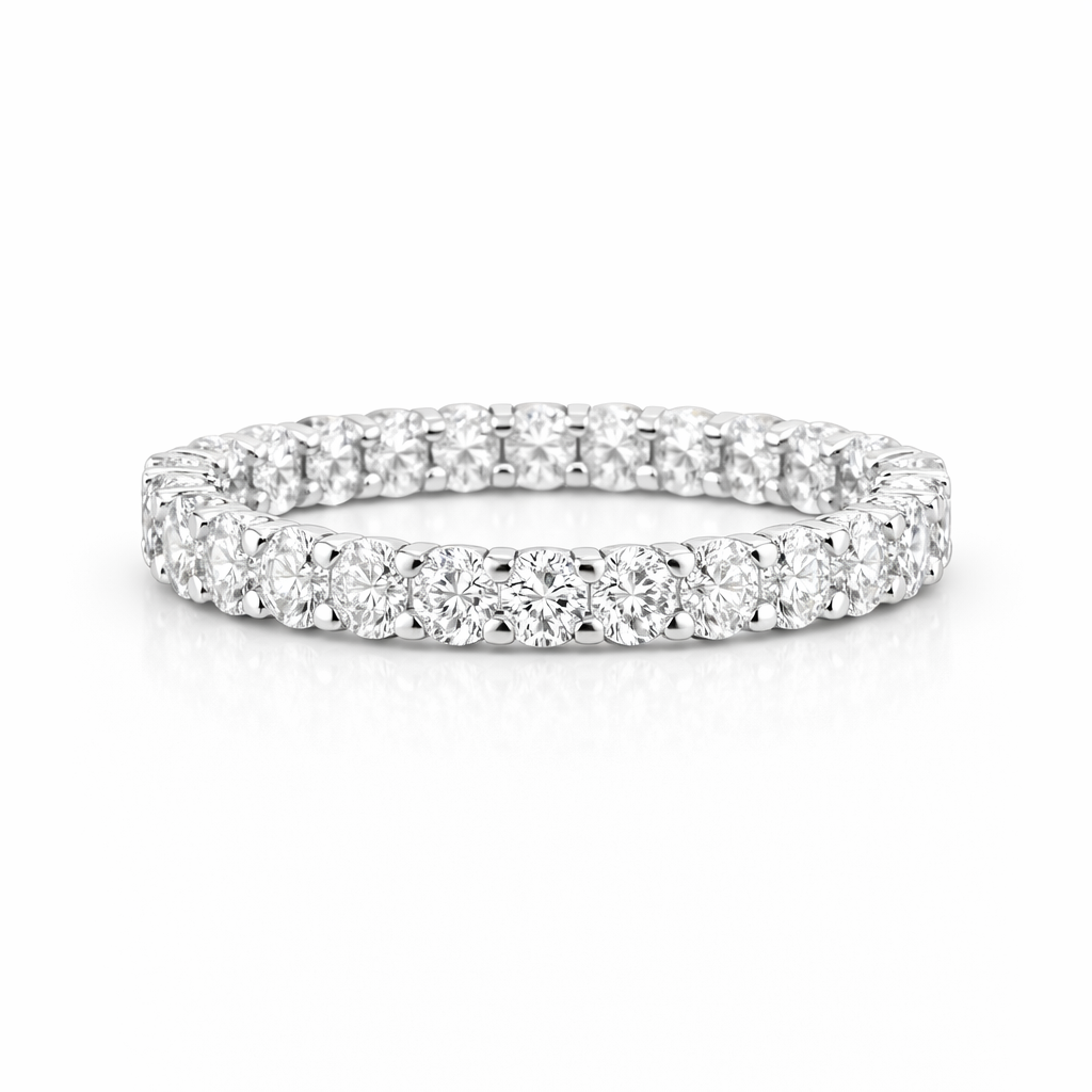14KT Gold Round Lab Diamond Eternity Ring