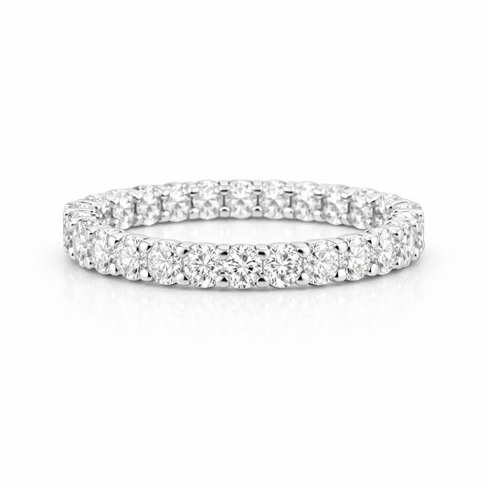 14KT Gold Round Lab Diamond Eternity Ring