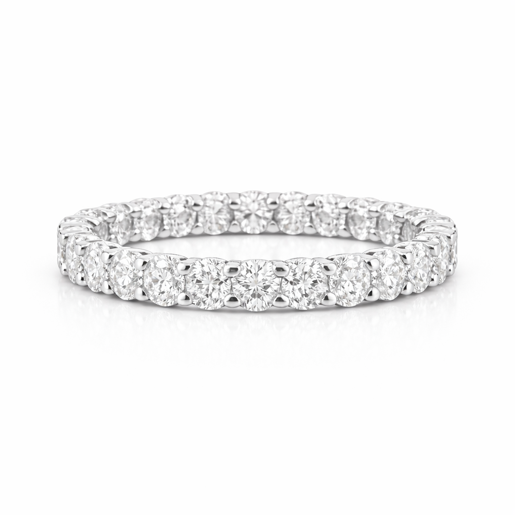 14KT Gold Round Lab Diamond Eternity Ring