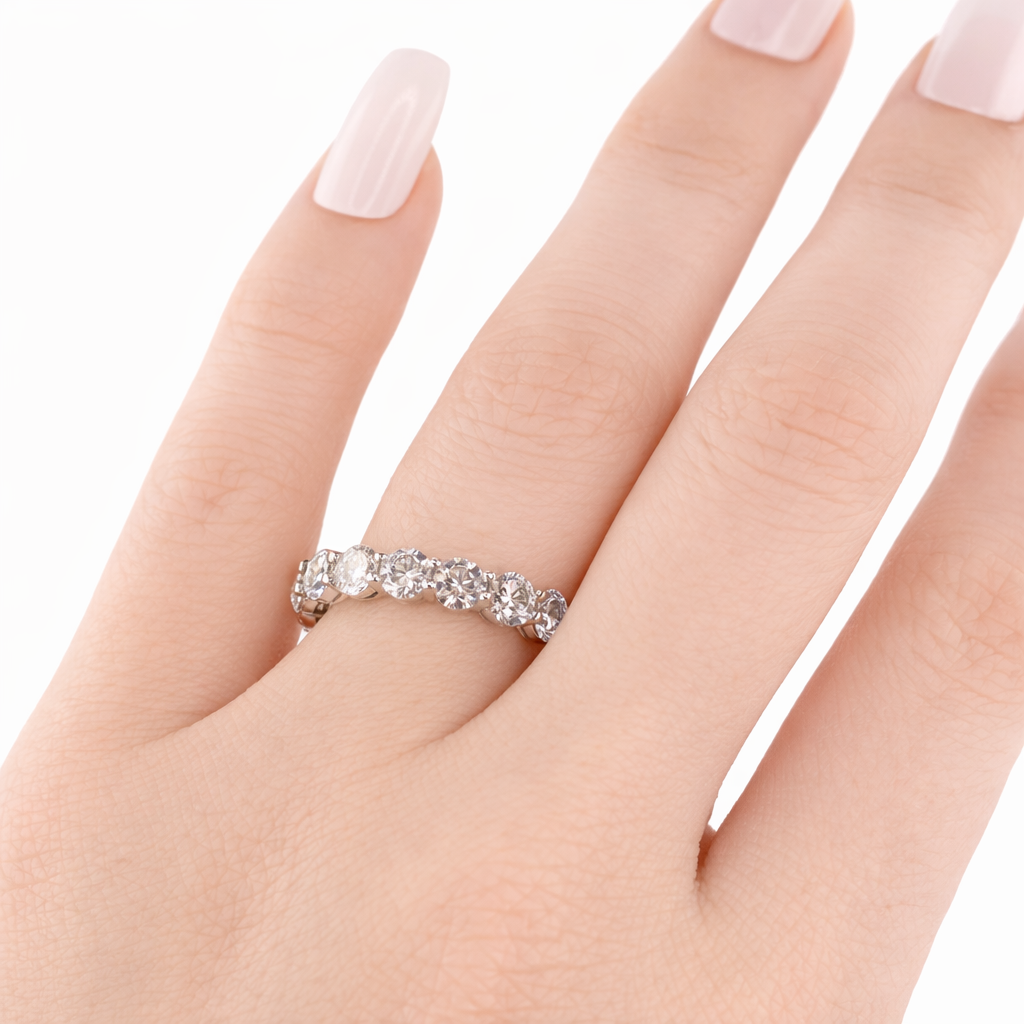 14KT Gold Round Lab Diamond Eternity Ring