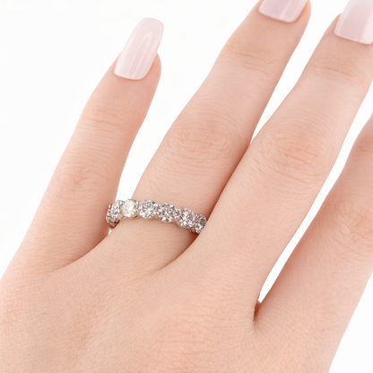 14KT Gold Round Lab Diamond Eternity Ring