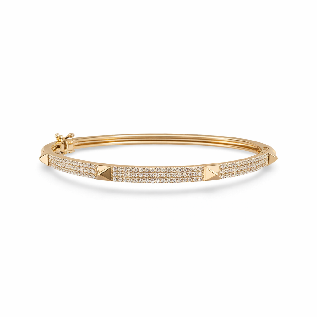 14KT Gold Pyramid Diamond Bangle 0.63ct