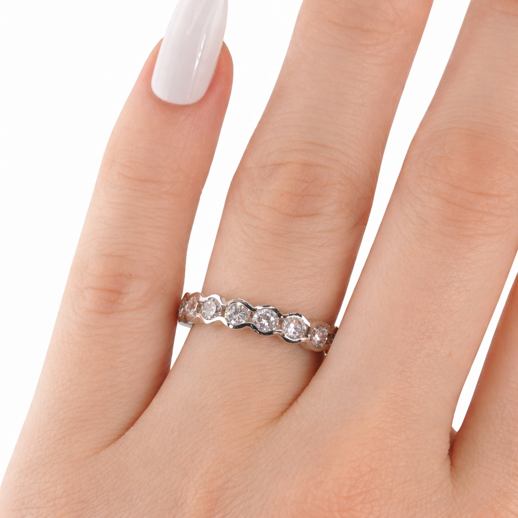 14KT Gold Round Diamond Eternity Ring