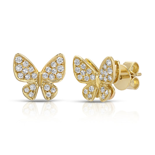 18KT 40 Diamond 0.36ct Butterfly Earrings