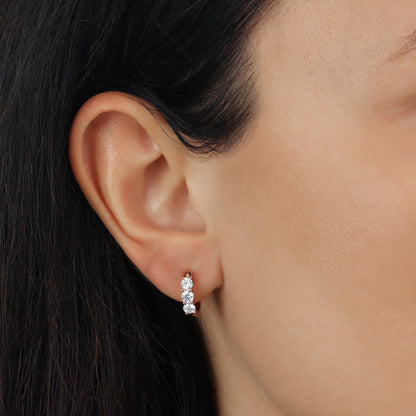 14KT Rose Gold 0.97ct Diamond Hoop Earrings