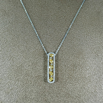 18KT Two Tone Yellow and White Diamonds Necklace