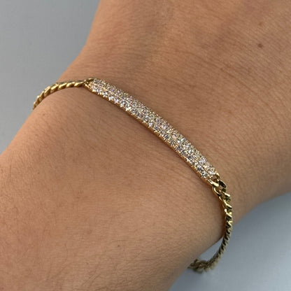 14KT Gold Bar Diamonds Bracelet