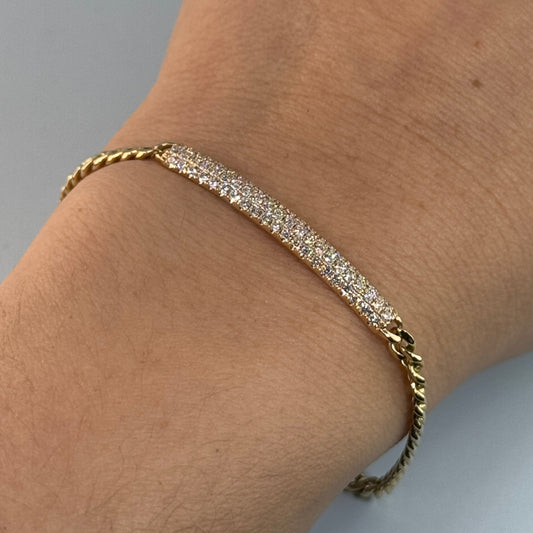 14KT Gold Bar Diamonds Bracelet