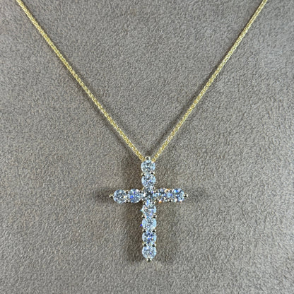 14KT Gold Diamond Cross Pendant Necklace