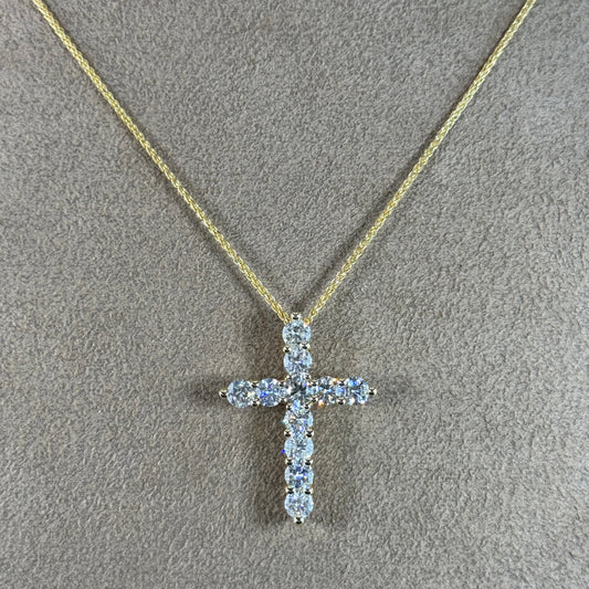 14KT Gold Diamond Cross Pendant Necklace