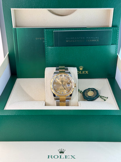 2023 Rolex Datejust II 18k Yellow Gold & Steel with Diamond Champagne Dial