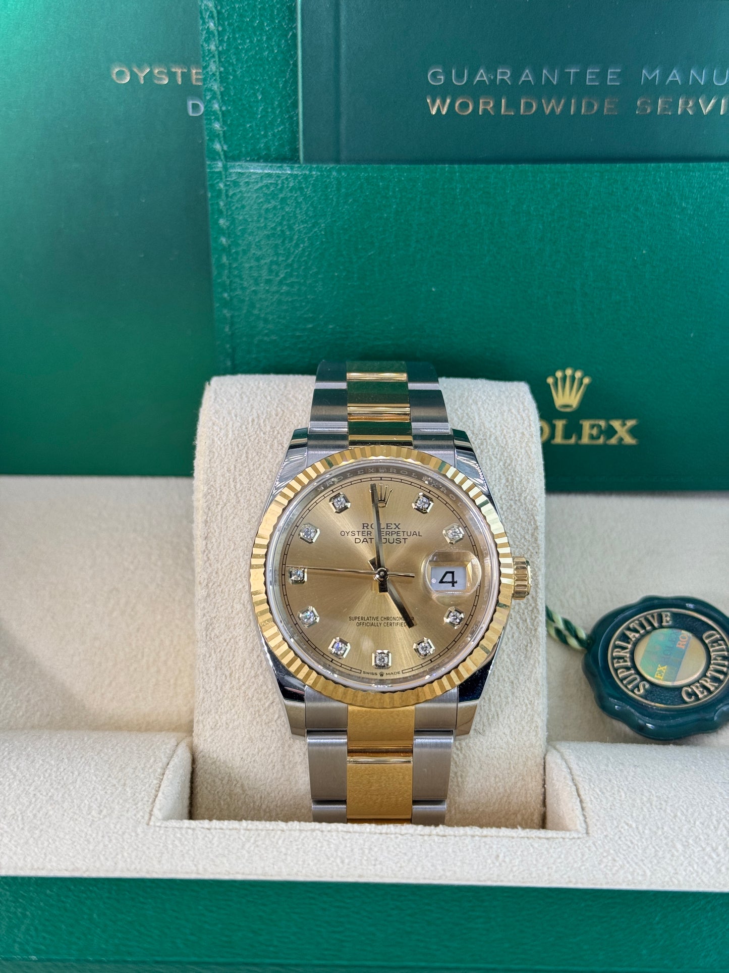 2023 Rolex Datejust II 18k Yellow Gold & Steel with Diamond Champagne Dial