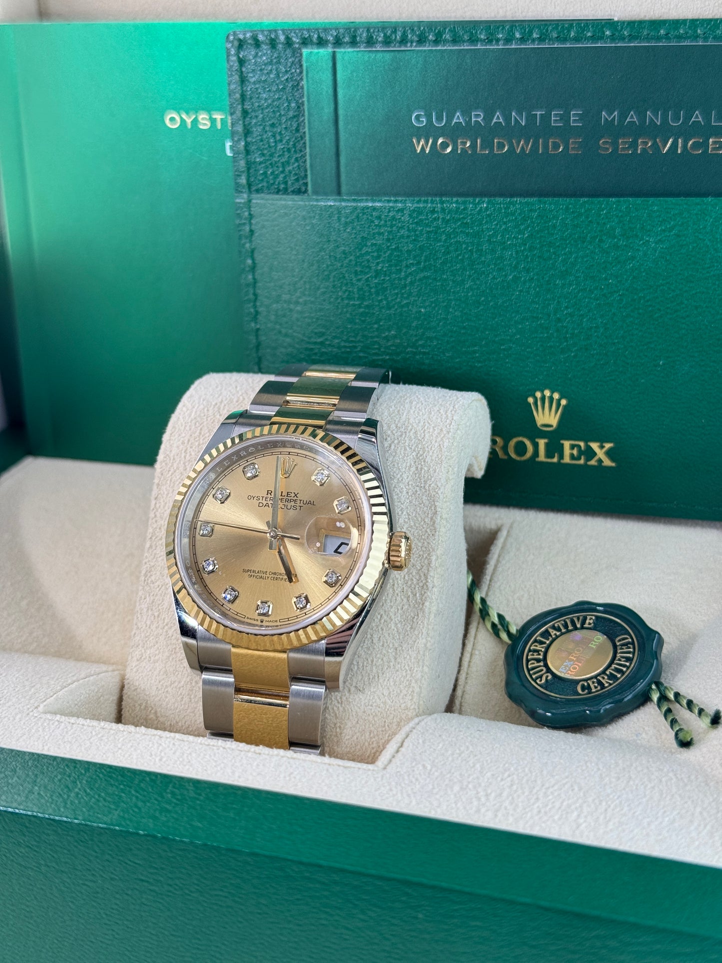 2023 Rolex Datejust II 18k Yellow Gold & Steel with Diamond Champagne Dial