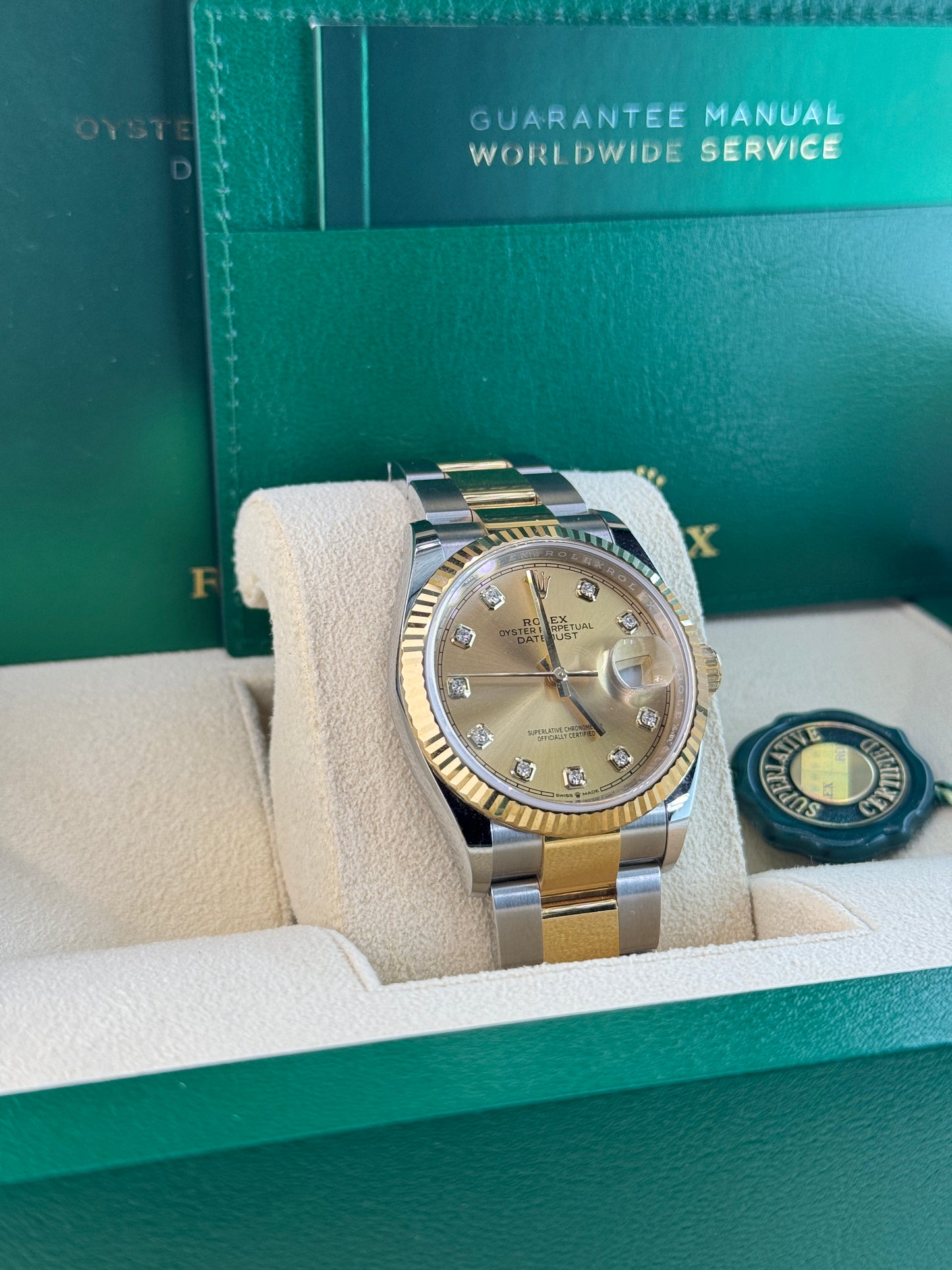 2023 Rolex Datejust II 18k Yellow Gold & Steel with Diamond Champagne Dial