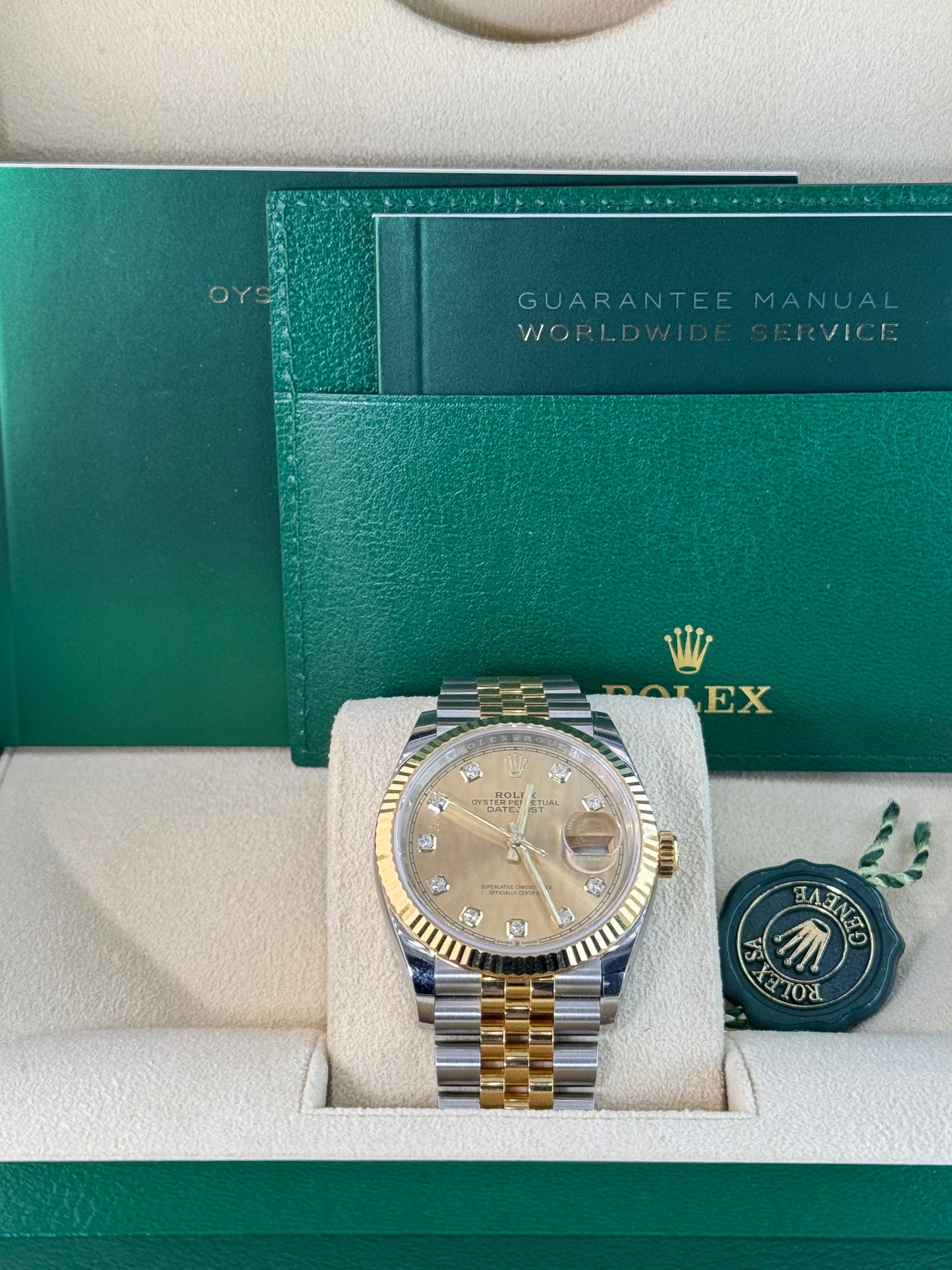 2023 Rolex Datejust 36 with a Champagne Diamond Dial