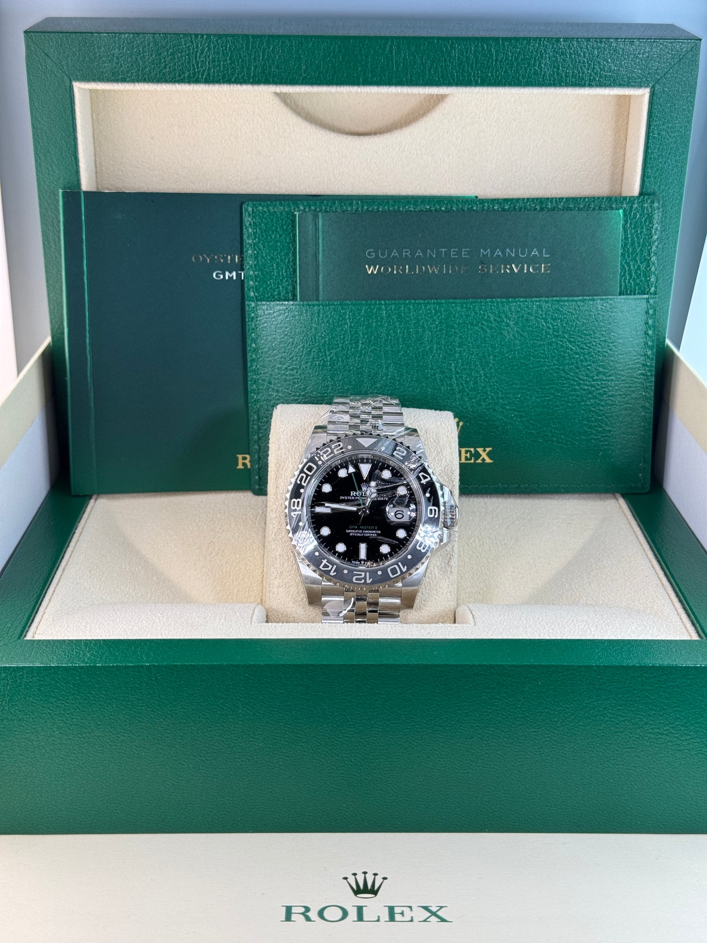 2024 Rolex GMT-Master II "Gray & Black Bezel" with a Black Dial