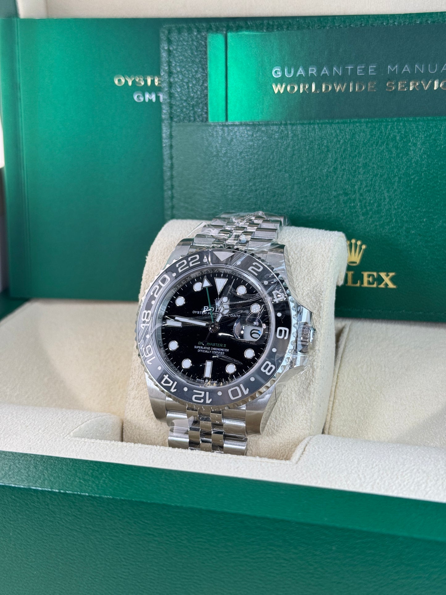 2024 Rolex GMT-Master II "Gray & Black Bezel" with a Black Dial