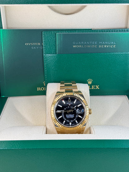 2023 Rolex Yellow Gold Sky-Dweller Black Dial