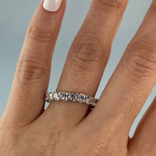 14KT Gold Round Lab Diamond Eternity Ring