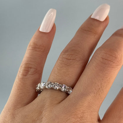 14KT Gold Round Lab Diamond Eternity Ring
