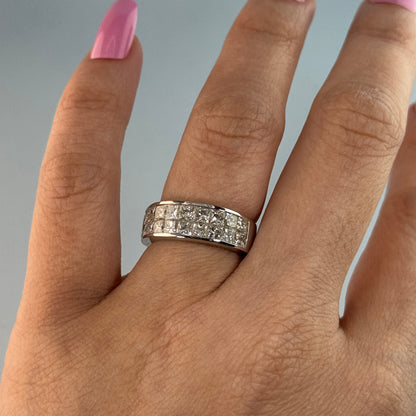18KT Gold Princess Cut Diamond Band