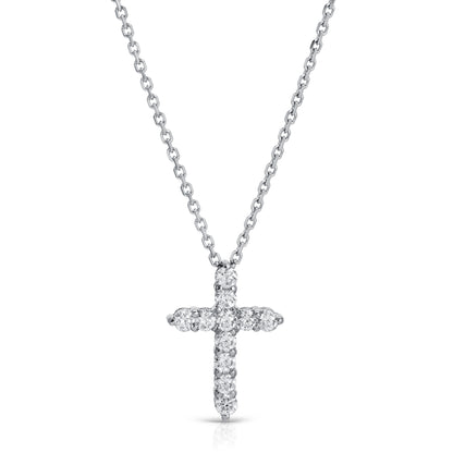 14KT Cross Pendant Necklace set with 0.73ct Diamonds