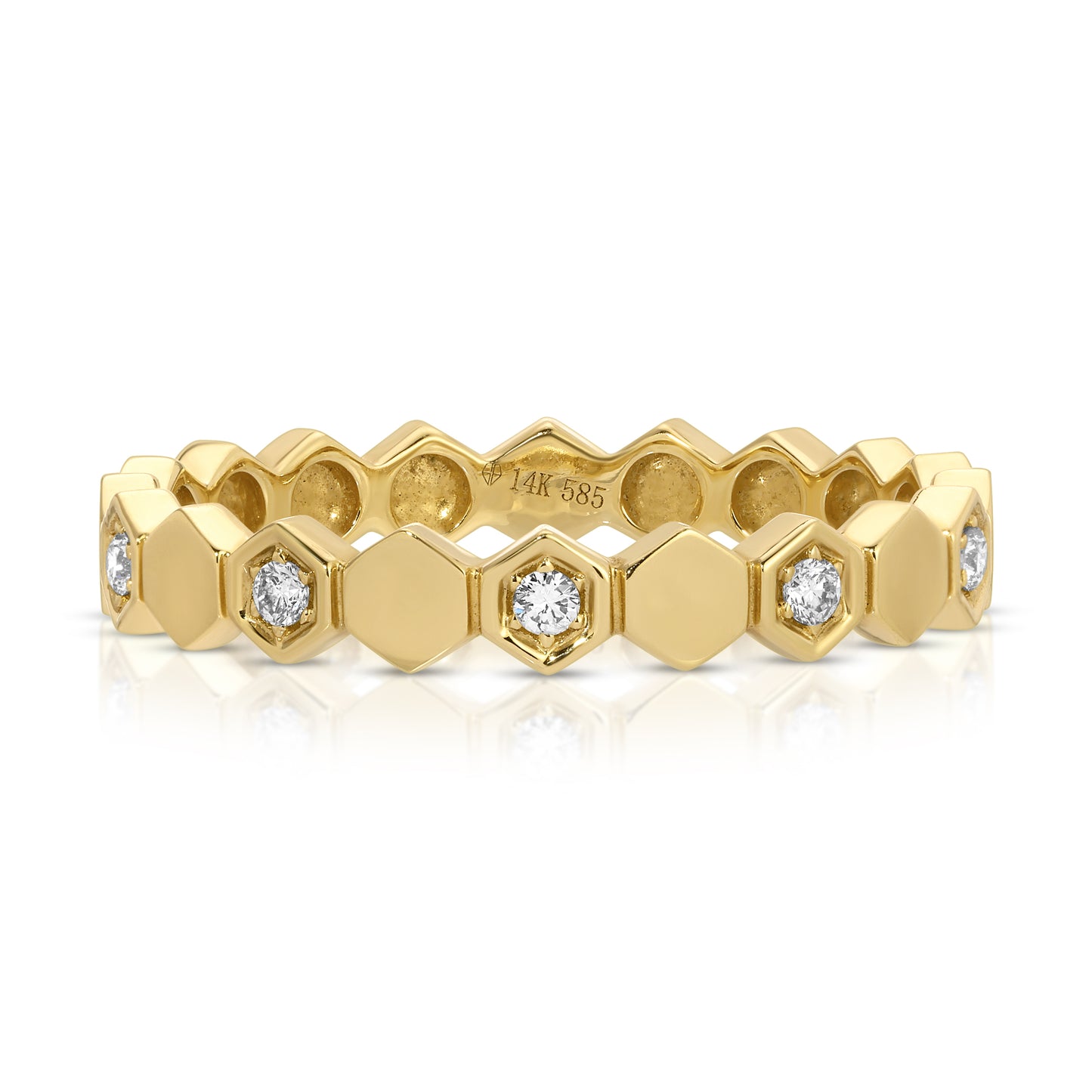 14KT Honeycomb 0.07ct Diamond Band