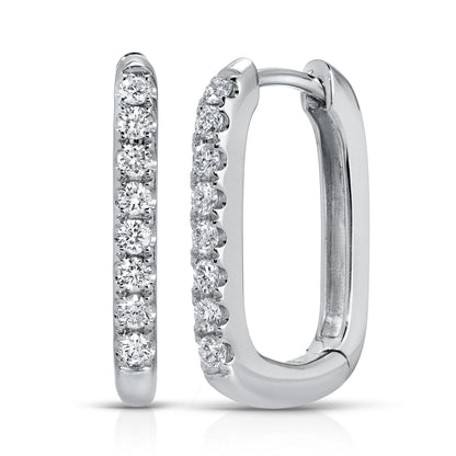 14KT Gold Round Diamonds 0.40ct Diamond Hoop Paperclip Earrings