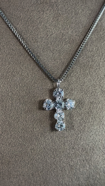 18KT Gold Diamond Cross Pendant Necklace