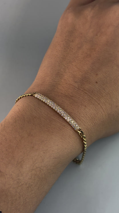 14KT Gold Bar Diamonds Bracelet