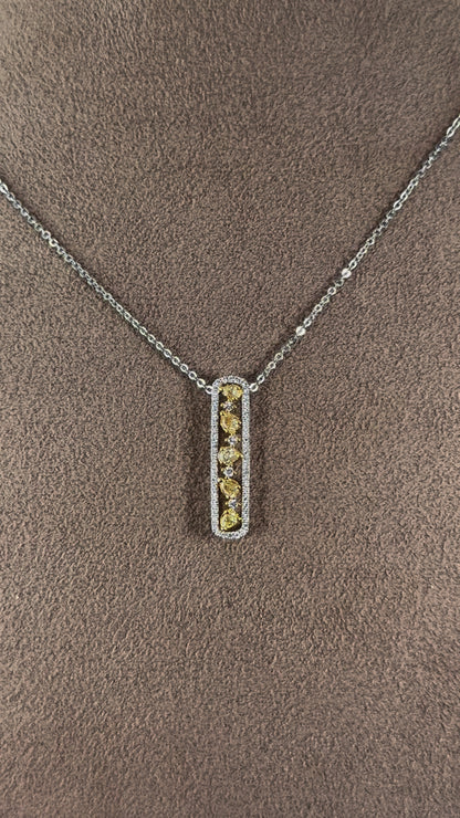 18KT Two Tone Yellow and White Diamonds Necklace