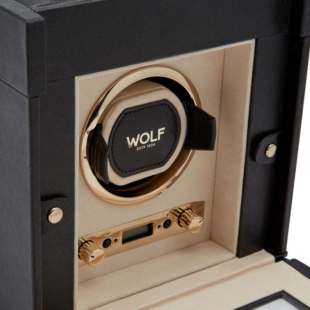 Wolf | Palermo Single Watch Winder With Jewelry Storage