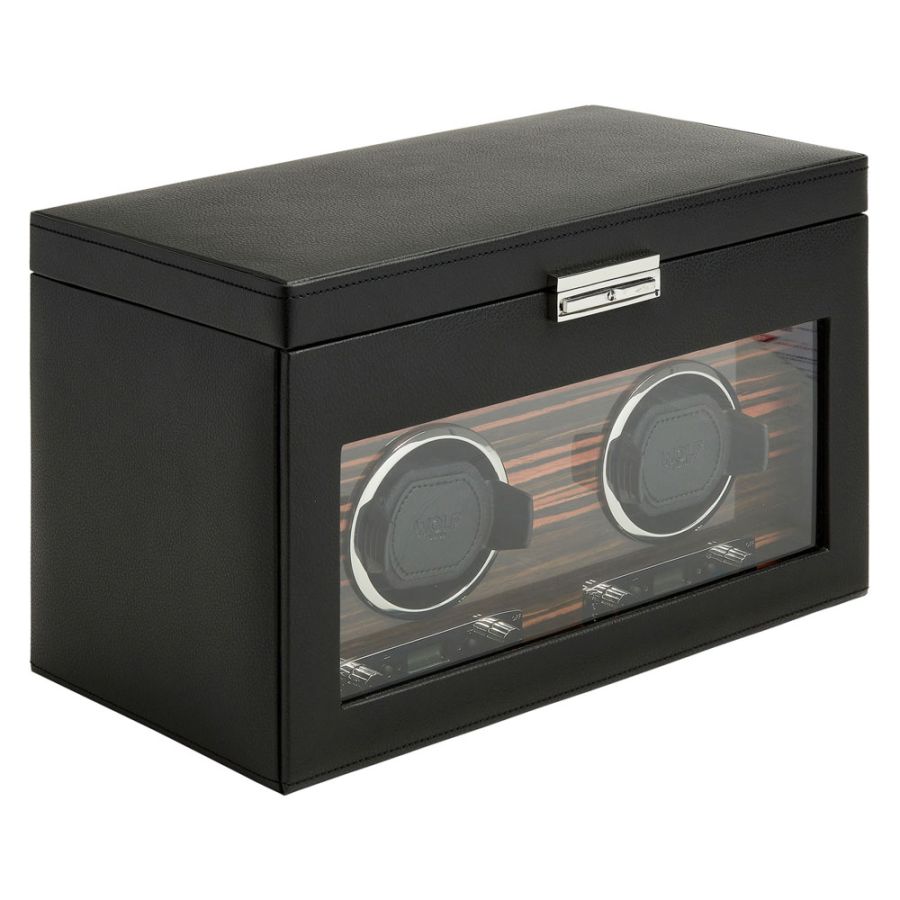 Wolf | Roadster Double Watch Winder With Storage