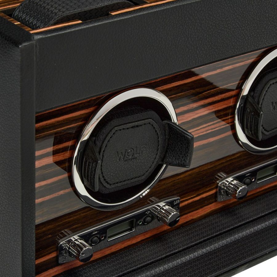 Wolf | Roadster Double Watch Winder With Storage