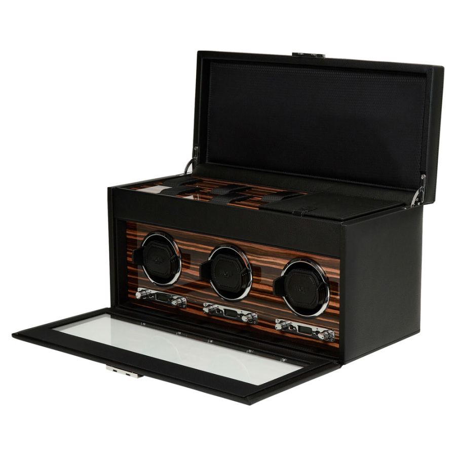 Wolf | Roadster Triple Watch Winder With Storage