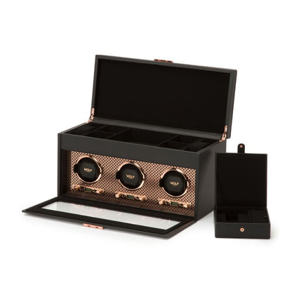 Wolf | Axis Triple Watch Winder With Storage