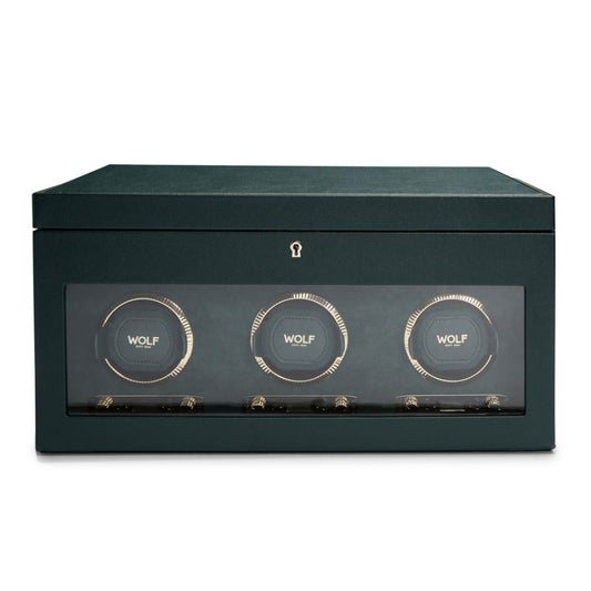 Wolf | British Racing Triple Watch Winder With Storage