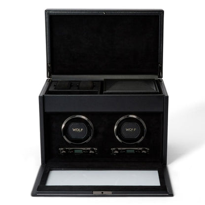 Wolf | British Racing Double Watch Winder With Storage