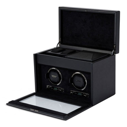 Wolf | British Racing Double Watch Winder With Storage