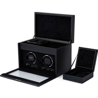 Wolf | British Racing Double Watch Winder With Storage