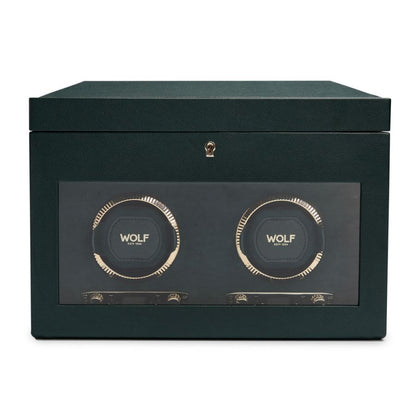 Wolf | British Racing Double Watch Winder With Storage