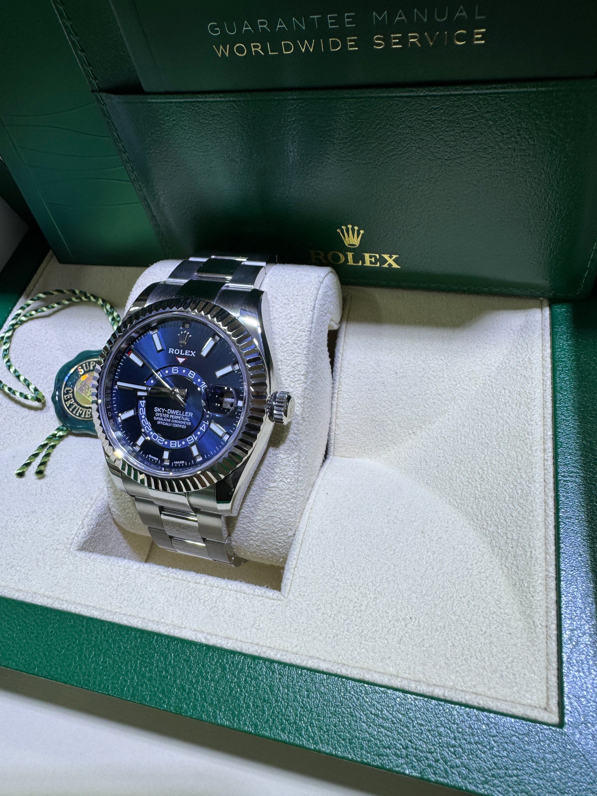 Rolex Sky-Dweller men’s blue dial luxury watch with original box and warranty card Huntington Beach